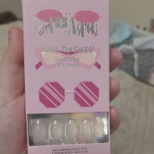 Red Aspen Pink Nail Dashes short almond